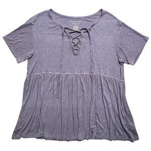 American Eagle Babydoll Tunic Top XS Y2K Oversized Boho Soft Girly 2000 Feminine